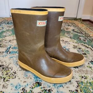 XTRATUF Brown Kids Rain Mud Boots, Size Kids Youth 3